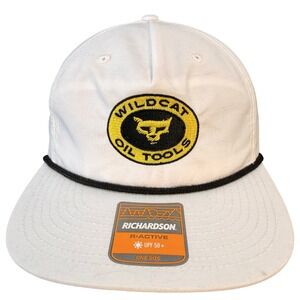 Richardson R-Active White Rope Hat Wildcat Oil Tools Snapback UPF 50+ Cap 256